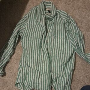 Universal Thread Green Striped Shirt